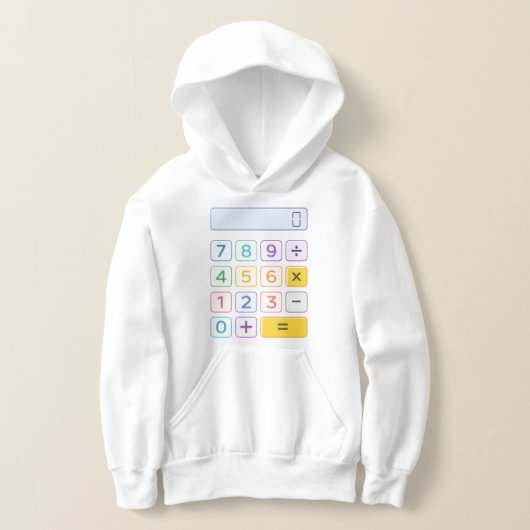 Cute Maths Calculator Hoodie for Kids School (レイダウン)