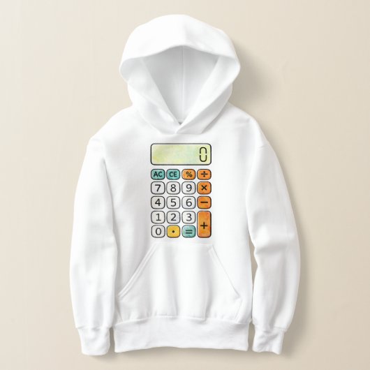 Cute Maths Calculator Hoodie for Kids School (レイダウン)