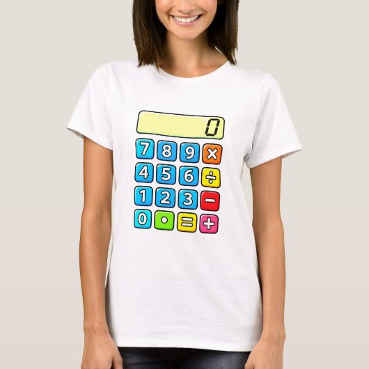 Cute Maths Calculator Numbers Cartoon T Shirt Kids Tシャツ (正面)