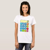 Cute Maths Calculator Numbers Cartoon T Shirt Kids Tシャツ (正面フル)