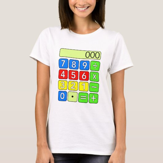 Cute Maths Calculator Numbers Cartoon T Shirt Kids Tシャツ (正面)