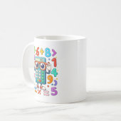 Cute Maths Calculator Numbers Mug for Kids コーヒーマグカップ (正面左)