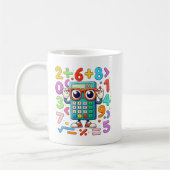 Cute Maths Calculator Numbers Mug for Kids コーヒーマグカップ (左)