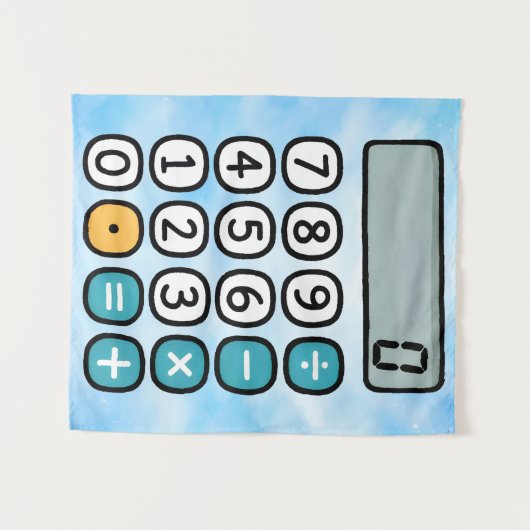 Cute Maths Calculator Poster for Kids タペストリー (正面(横))