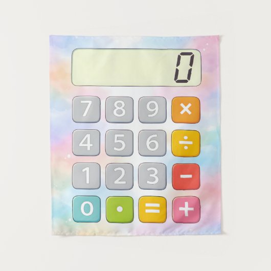 Cute Maths Calculator Poster for Kids タペストリー (正面)