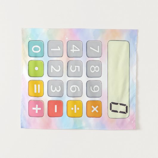 Cute Maths Calculator Poster for Kids タペストリー (正面(横))