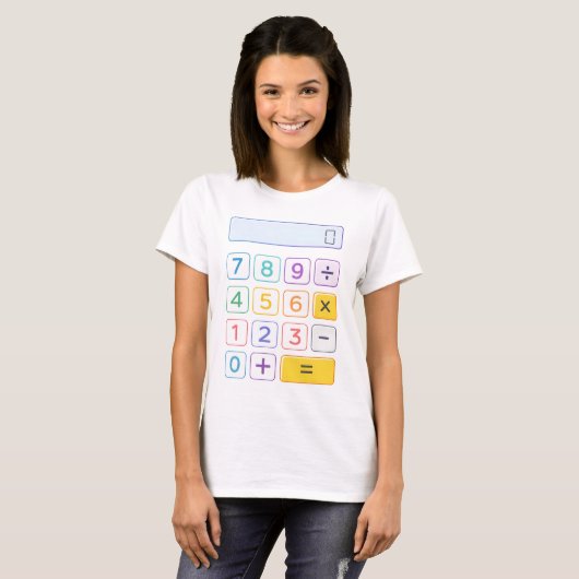 Cute Maths Calculator T Shirt for Kids School Tシャツ (正面フル)