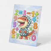 Cute Maths Dinosaur Desk Art for Kids 台座サイン (正面)