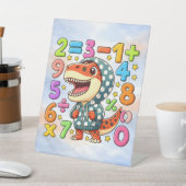 Cute Maths Dinosaur Desk Art for Kids 台座サイン (インサイチュ)