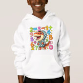 Cute Maths Dinosaur Hoodie for Kids School (正面)