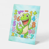 Cute Maths Dinosaur Numbers Desk Art for Kids 台座サイン (正面)