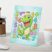 Cute Maths Dinosaur Numbers Desk Art for Kids 台座サイン (インサイチュ)
