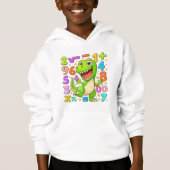 Cute Maths Dinosaur Numbers Hoodie for Kids (正面)