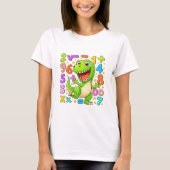 Cute Maths Dinosaur Numbers T Shirt for Kids Tシャツ (正面)