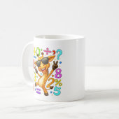 Cute Maths Giraffe Numbers Mug for Kids コーヒーマグカップ (正面左)