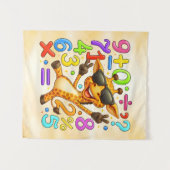 Cute Maths Giraffe Numbers Poster for Kids タペストリー (正面(横))