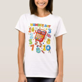 Cute Maths Numbers Calculator Number Day T ShirtUK Tシャツ (正面)