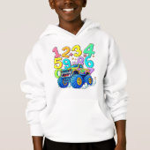 Cute Maths Numbers Car Cartoon Hoodie Kids UK!! (正面)