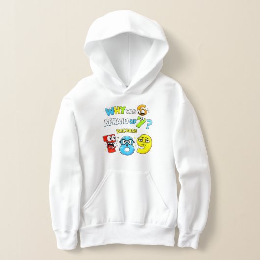 Cute Maths Numbers Cartoon Hoodie Kids UK Learning (レイダウン)