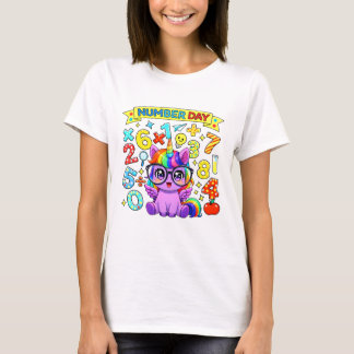 Cute Maths Numbers Elephant Cartoon T Shirt Kids!! Tシャツ