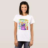 Cute Maths Numbers Elephant Cartoon T Shirt Kids!! Tシャツ (正面フル)