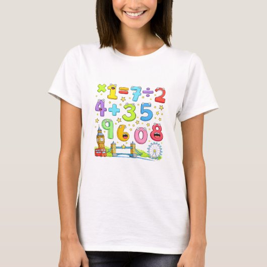 Cute Maths Numbers Equations T Shirt for Kids Tシャツ (正面)