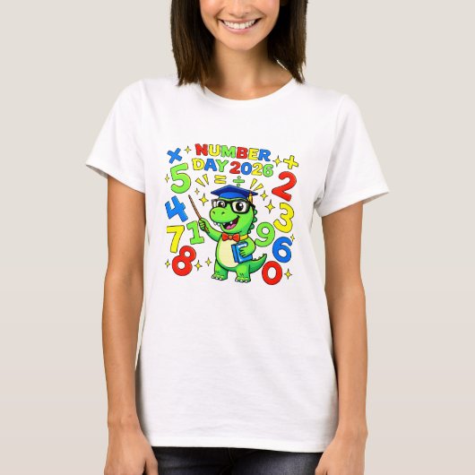 Cute Maths Numbers Frog Number Day T Shirt KidsUK! Tシャツ (正面)