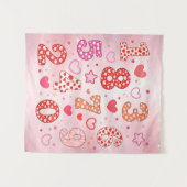 Cute Maths Numbers Hearts Poster for Kids タペストリー (正面(横))