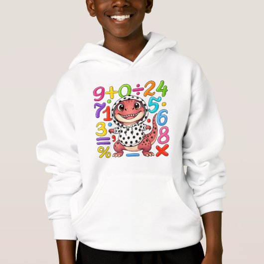 Cute Maths Numbers Hoodie for Kids School (正面)