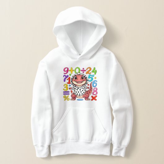 Cute Maths Numbers Hoodie for Kids School (レイダウン)