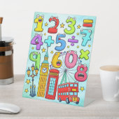 Cute Maths Numbers London Desk Art for Kids 台座サイン (インサイチュ)