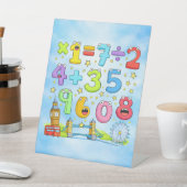 Cute Maths Numbers London Desk Art for Kids 台座サイン (インサイチュ)