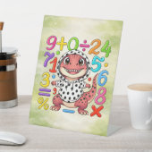 Cute Maths Numbers Monster Desk Art for Kids 台座サイン (インサイチュ)