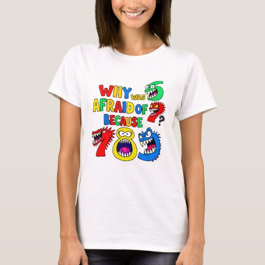 Cute Maths Numbers Monsters Cartoon T Shirt Kids!! Tシャツ (正面)