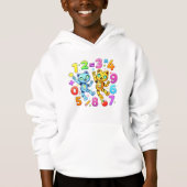Cute Maths Numbers Pattern Cartoon Hoodie Kids UK! (正面)