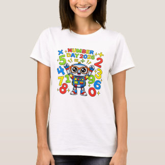 Cute Maths Numbers Robot Calculator T Shirt Kids!! Tシャツ