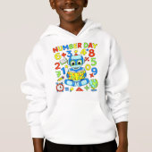 Cute Maths Numbers Robot Number Day Hoodie Kids (正面)