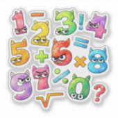 Cute Maths Numbers Sticker for Kids Learning UK シール (正面)