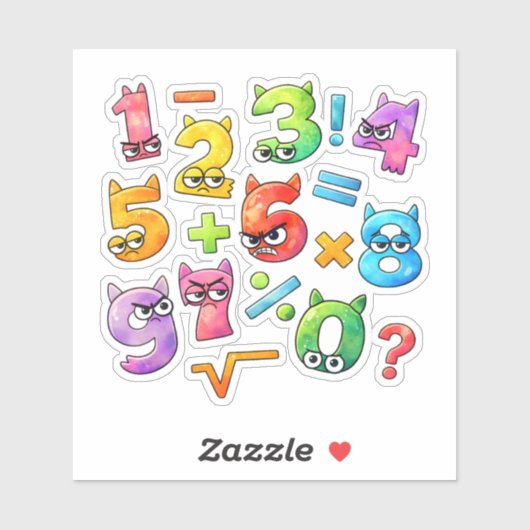 Cute Maths Numbers Sticker for Kids Learning UK シール (シート)