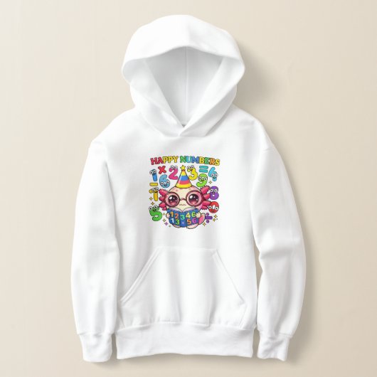 Cute Maths Numbers Truck Number Day Hoodie Kids UK (レイダウン)