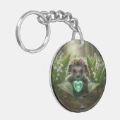 Cute May Hedgehog with Emerald Heart キーホルダー (正面左)