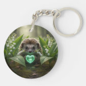 Cute May Hedgehog with Emerald Heart キーホルダー (裏面)