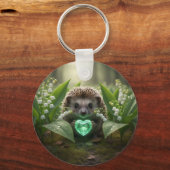 Cute May Hedgehog with Emerald Heart キーホルダー (正面)
