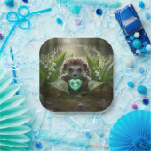 Cute May Hedgehog with Emerald Heart ペーパープレート (パーティー)