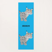 Cute mean bobcat lynx cartoon  ヨガマット (裏面)