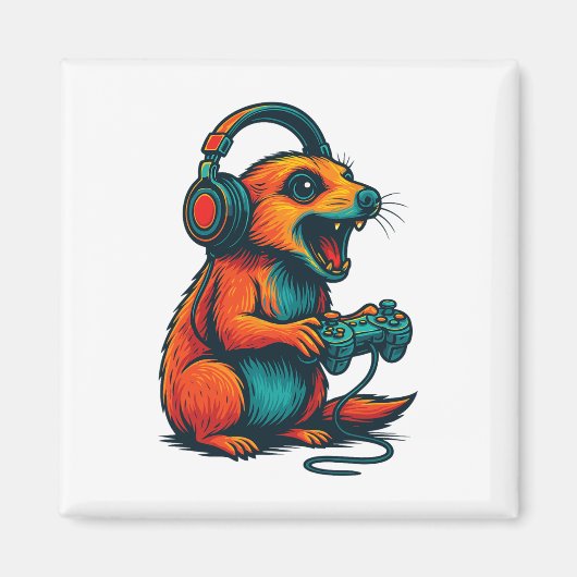 Cute Meerkat Video Game Controller Funny Gamer  マグネット (正面)