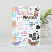 Cute Memaid and Pirates Joint Birthday invitation 招待状 (スタンド正面)