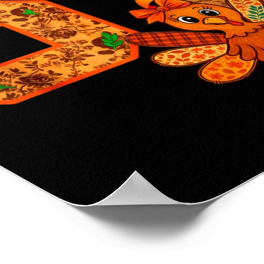 Cute Meme 67 Coquette Bow Turkey Thanksgiving Aest ポスター (角)