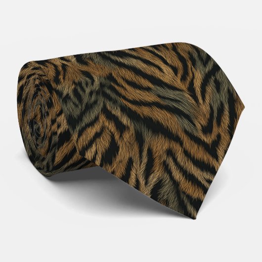 Cute Men Gifts Tiger Print ネクタイ (ロール)