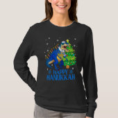 Cute Menorasaurus Rex Dinosaur Tree Christmas Happ Tシャツ (正面)